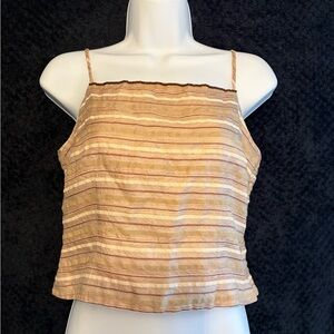 Vintage Ann Taylor Striped Tan Sleeveless Top